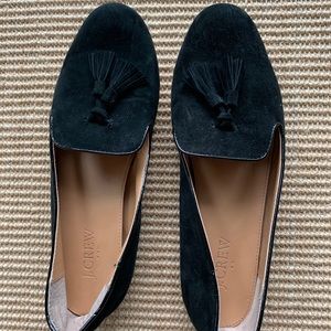 J Crew Size 8 Black Suede Tassel Loafer